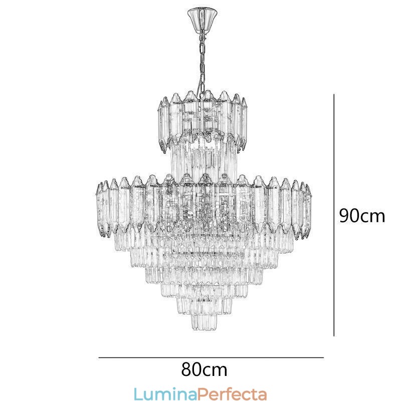 Plafoniera decorativă duplex cu pandantiv din cristal