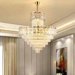 Plafoniera decorativă duplex cu pandantiv din cristal
