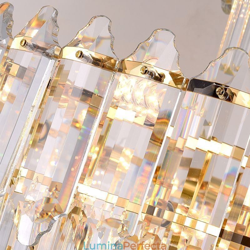 Plafoniera decorativă duplex cu pandantiv din cristal