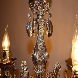 Candelabru modern în stil cristal acrilic argintiu cu 5 lumini