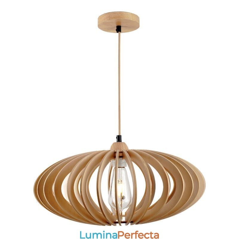 Plafoniera din lemn de tijol 17cm Abajur din lemn oval