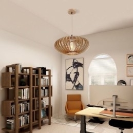 Plafoniera din lemn de tijol 17cm Abajur din lemn oval