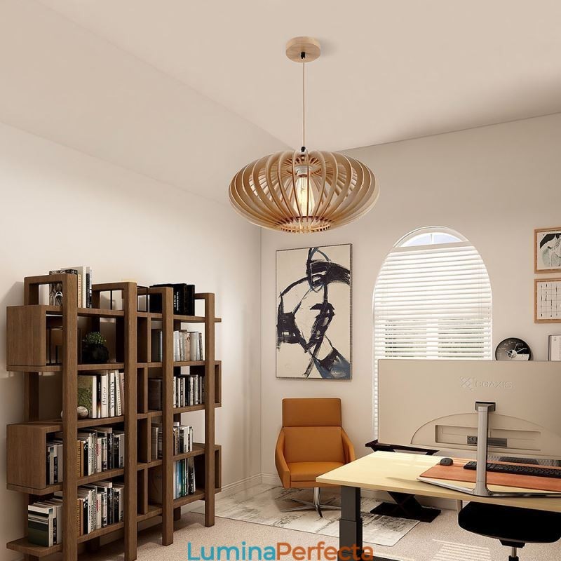 Plafoniera din lemn de tijol 17cm Abajur din lemn oval