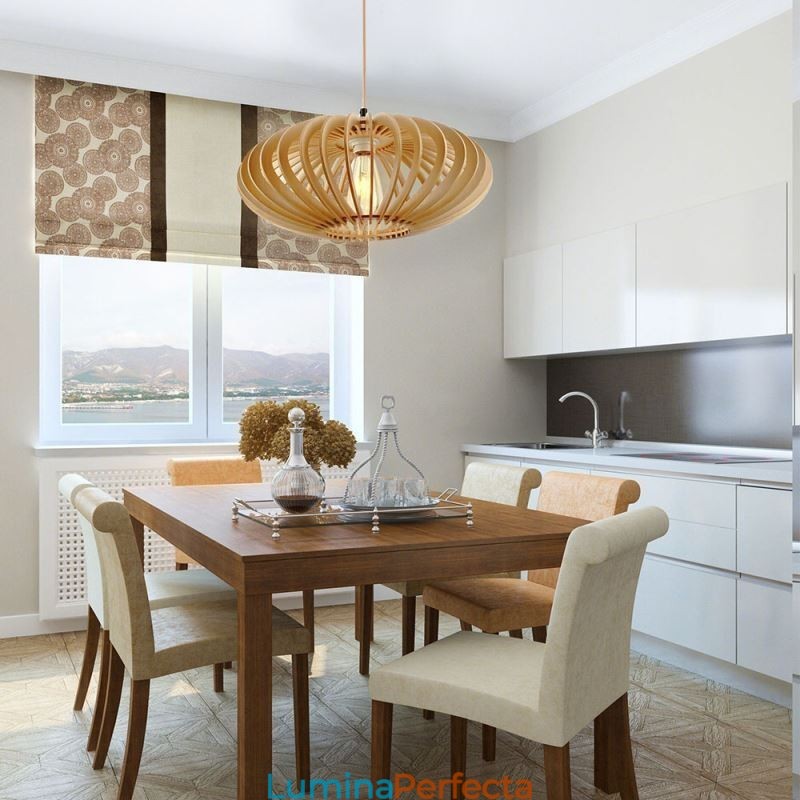 Plafoniera din lemn de tijol 17cm Abajur din lemn oval