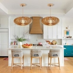 Plafoniera din lemn de tijol 17cm Abajur din lemn oval