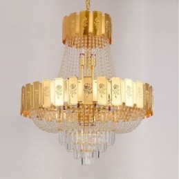Lampă suspendată din cristal auriu Plafoniera decorativă elegantă