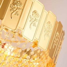 Lampă suspendată din cristal auriu Plafoniera decorativă elegantă