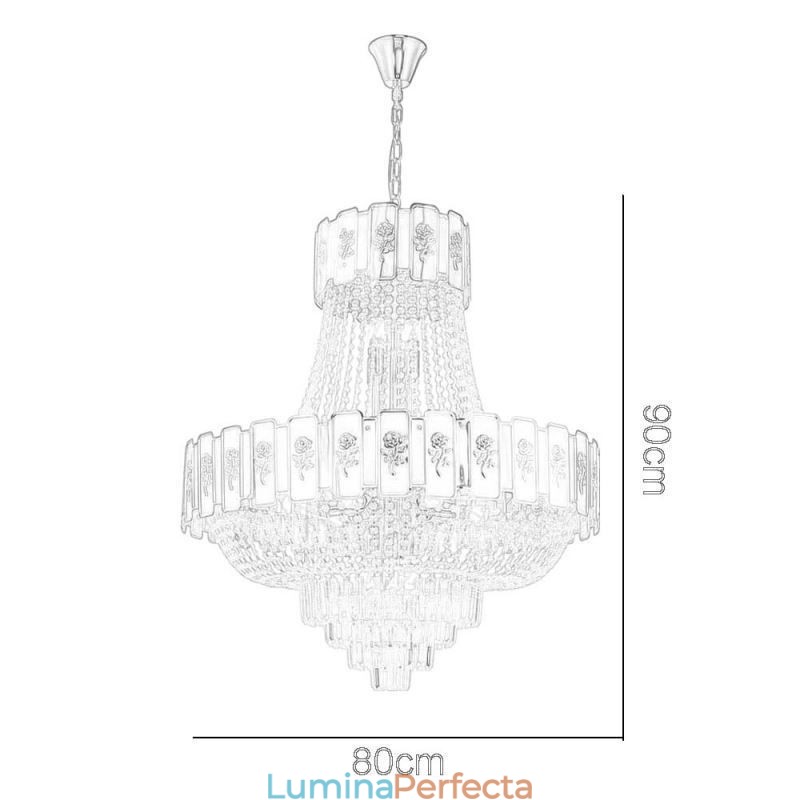 Lampă suspendată din cristal auriu Plafoniera decorativă elegantă