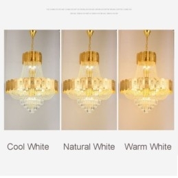 Lampă suspendată din cristal auriu Plafoniera decorativă elegantă