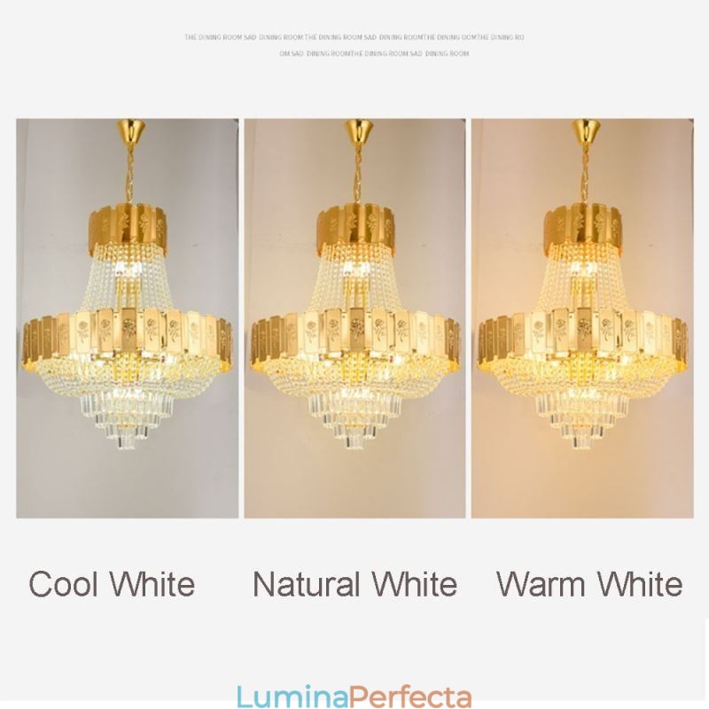 Lampă suspendată din cristal auriu Plafoniera decorativă elegantă