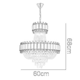 Plafoniera cu pandantiv din cristal auriu de lux