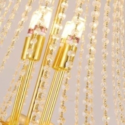 Plafoniera cu pandantiv din cristal galvanizat cu aur Duplex de lux Decrative Plafoniera 80cm