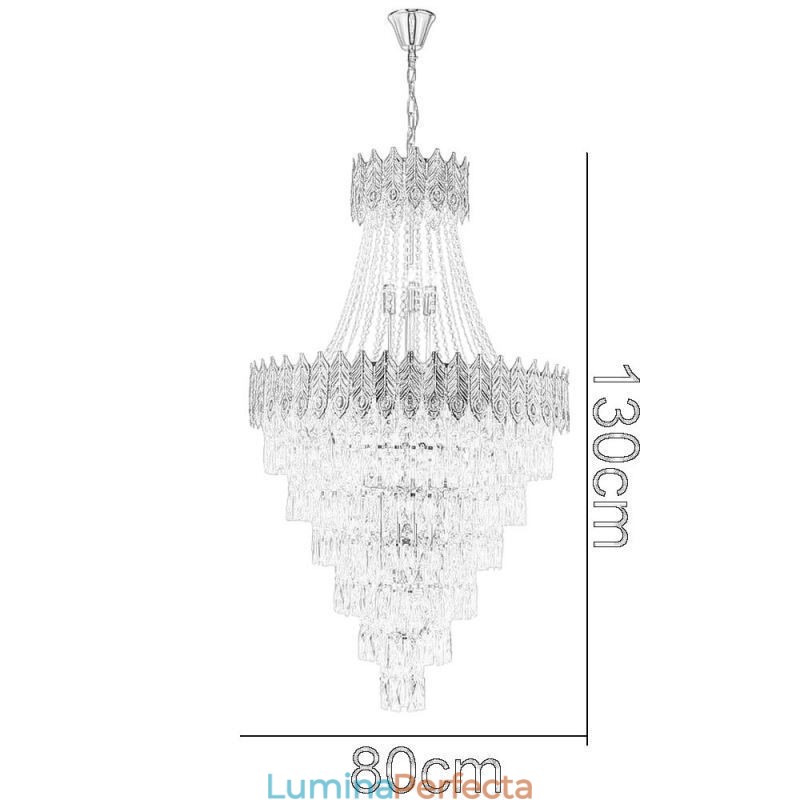 Lampă suspendată din cristal Lampă suspendată decorativă de lux sofisticată 80cm