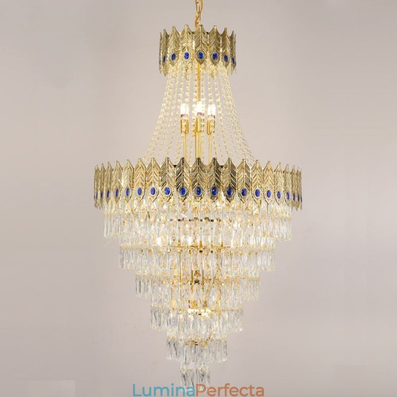 Lampă suspendată din cristal Lampă suspendată decorativă de lux sofisticată 80cm