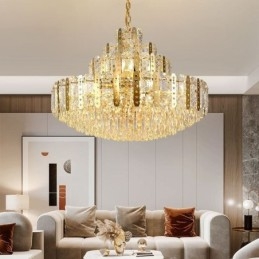 Plafoniera decorativă de lux de la etajul 4 cu tăbliță de fier auriu