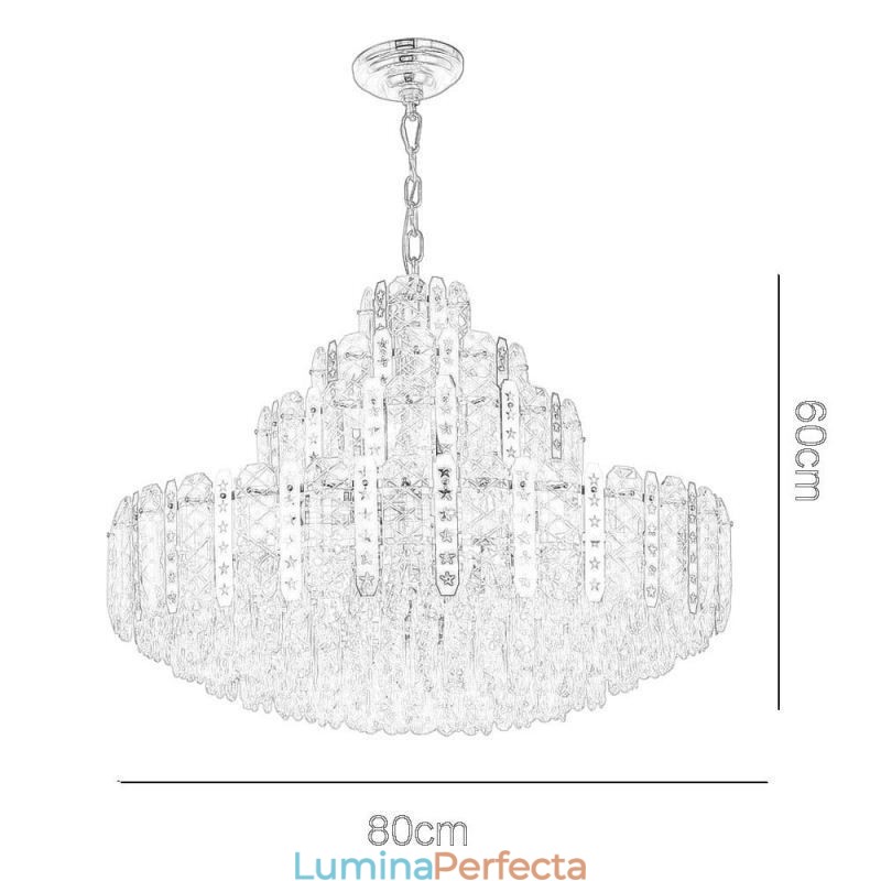 Plafoniera decorativă de lux de la etajul 4 cu tăbliță de fier auriu