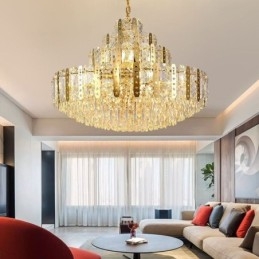 Plafoniera decorativă de lux de la etajul 4 cu tăbliță de fier auriu