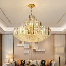 Plafoniera decorativă de lux de la etajul 4 cu tăbliță de fier auriu
