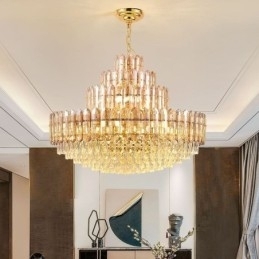 Plafoniera Decrativa de lux cu patru straturi de cristal 80cm