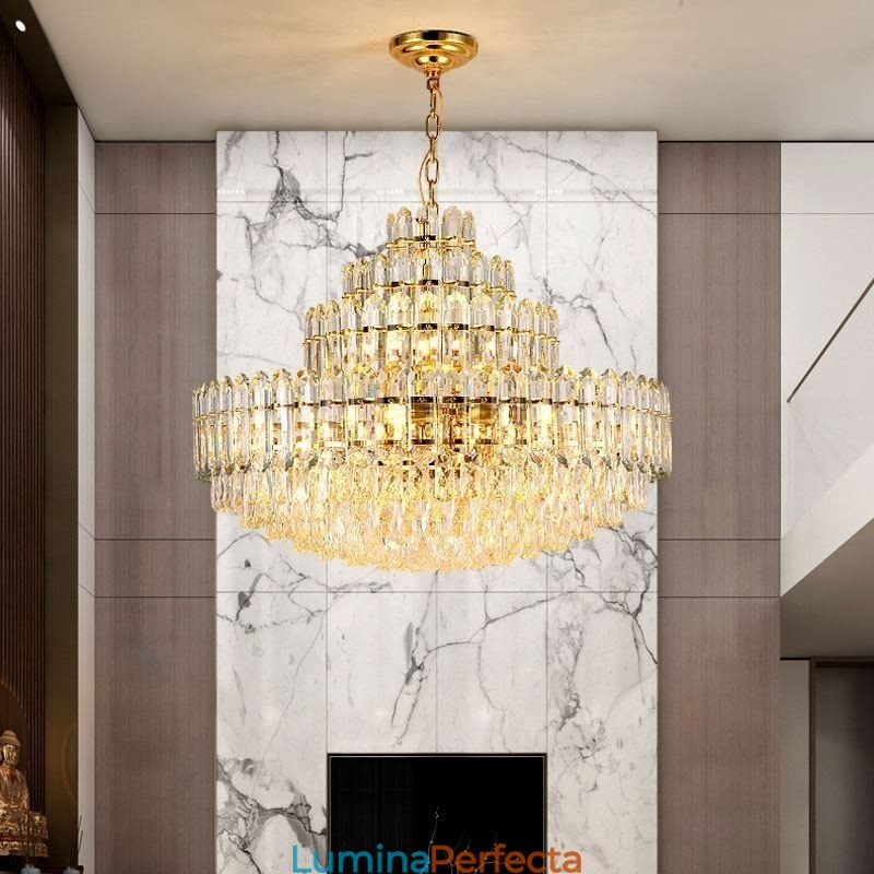 Plafoniera Decrativa de lux cu patru straturi de cristal 80cm