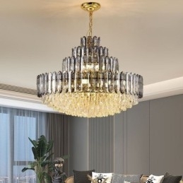 Plafoniera Decrativa de lux cu patru straturi de cristal 80cm