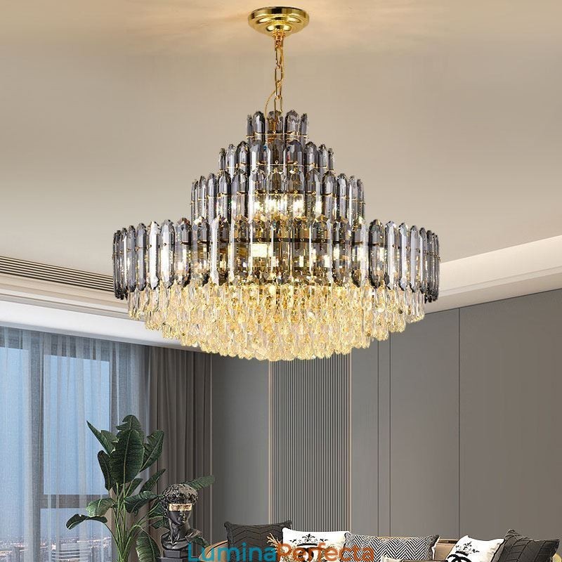 Plafoniera Decrativa de lux cu patru straturi de cristal 80cm