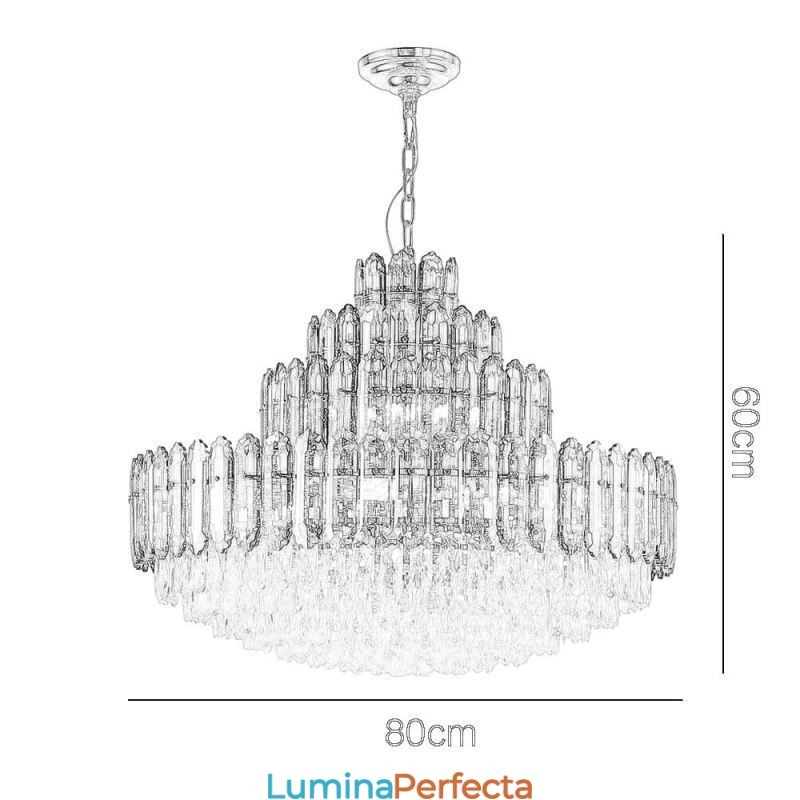 Plafoniera Decrativa de lux cu patru straturi de cristal 80cm