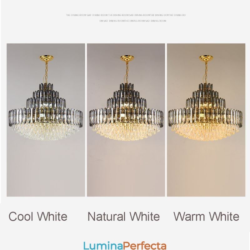 Plafoniera Decrativa de lux cu patru straturi de cristal 80cm
