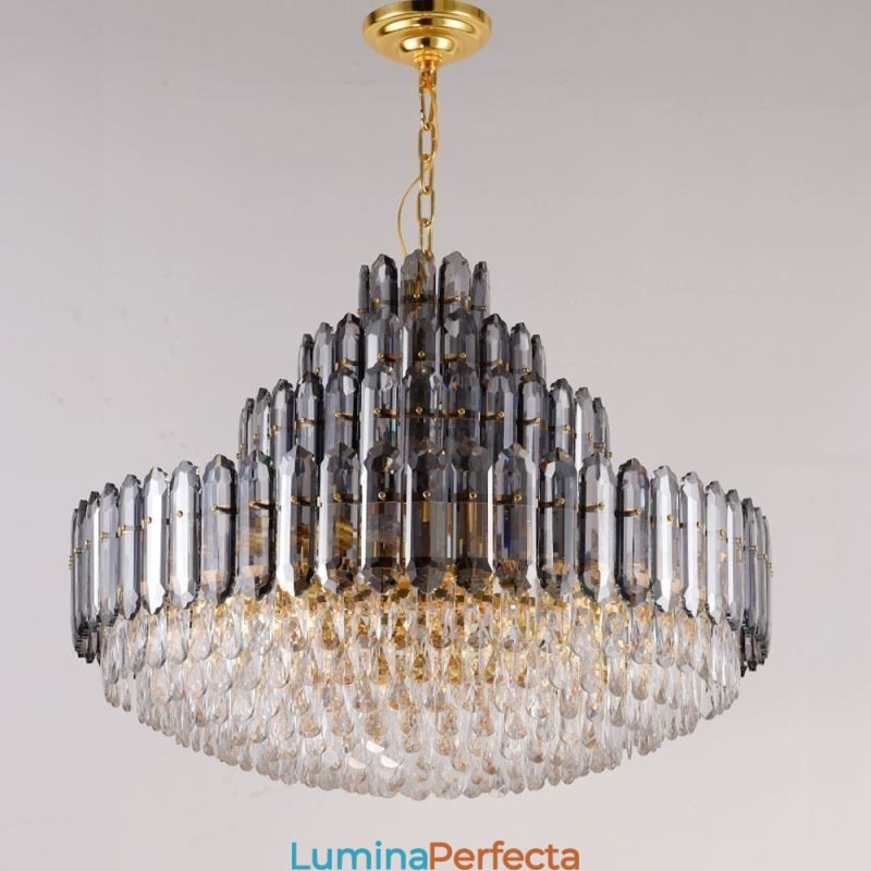 Plafoniera Decrativa de lux cu patru straturi de cristal 80cm