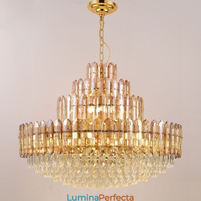 Plafoniera Decrativa de lux cu patru straturi de cristal 80cm