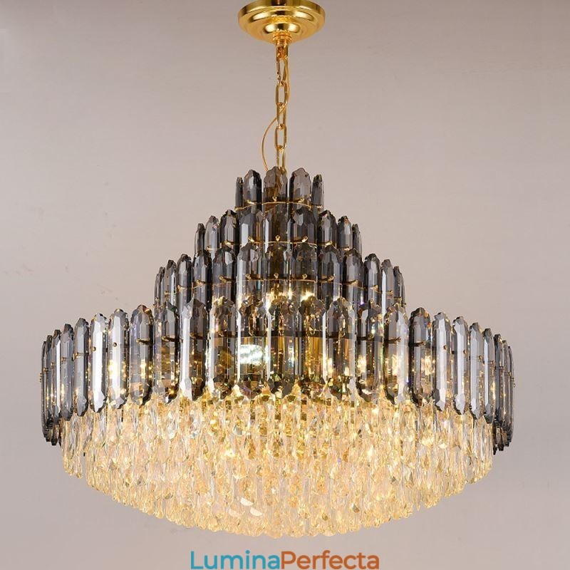 Plafoniera Decrativa de lux cu patru straturi de cristal 80cm