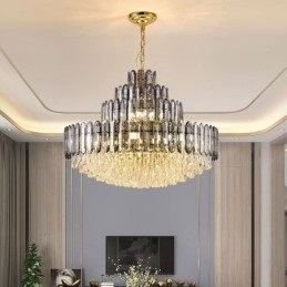 Plafoniera Decrativa de lux cu patru straturi de cristal 80cm