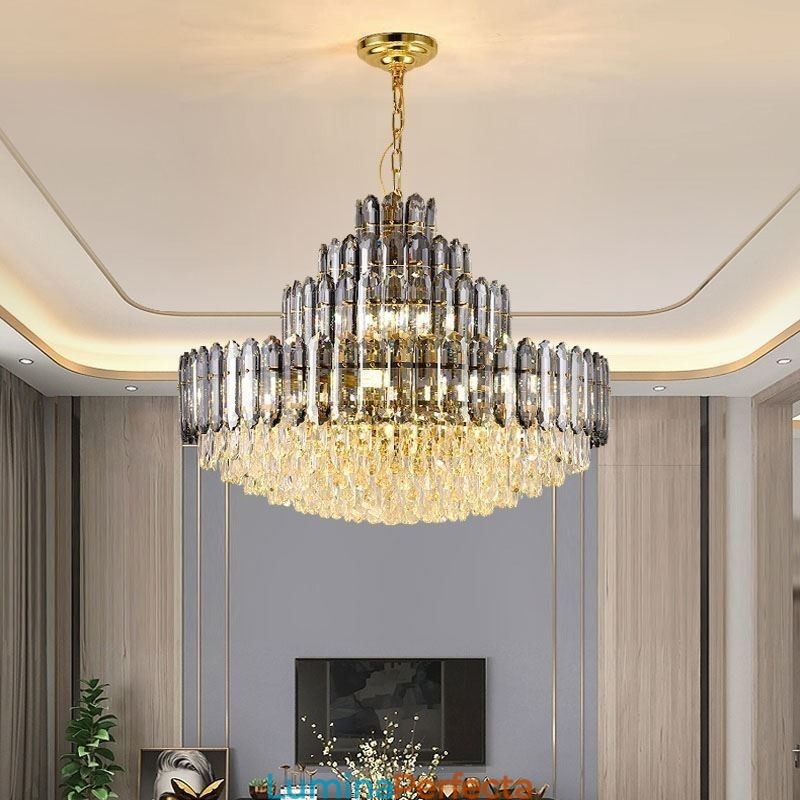 Plafoniera Decrativa de lux cu patru straturi de cristal 80cm