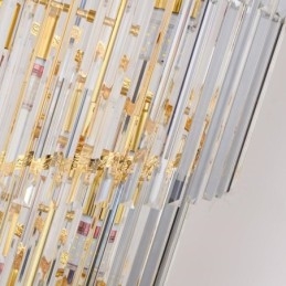 Lampă suspendată din cristal auriu Plafoniera cu abajur din coadă Phoenix din aur galvanizat