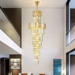 Lampă suspendată din cristal auriu Plafoniera decorativă de lux 60*H180cm
