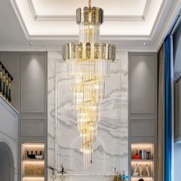 Lampă suspendată din cristal auriu Plafoniera decorativă de lux 60*H180cm
