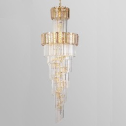 Lampă suspendată din cristal auriu Plafoniera decorativă de lux 60*H180cm