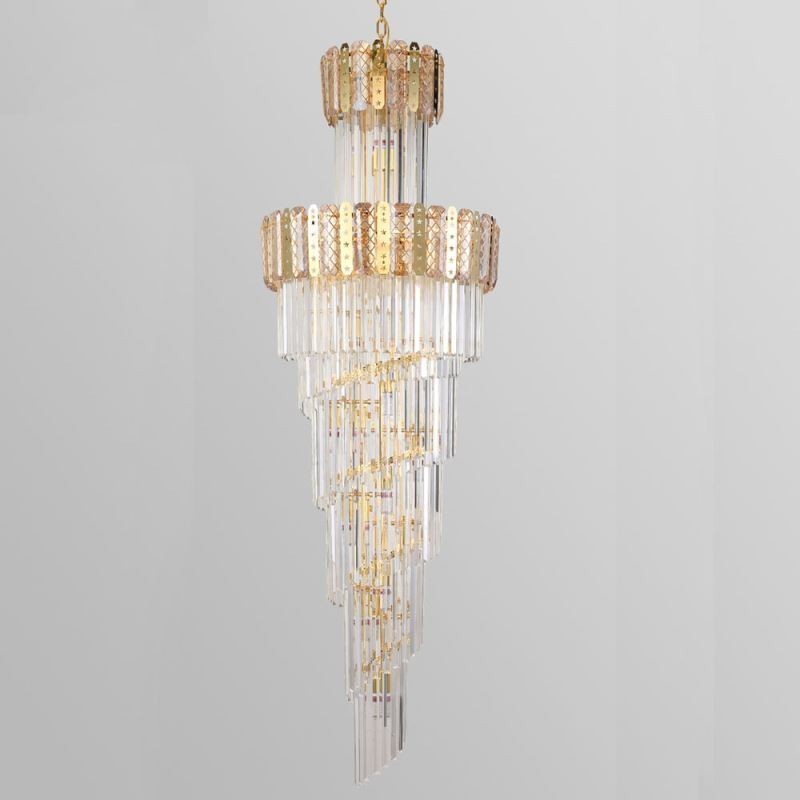 Lampă suspendată din cristal auriu Plafoniera decorativă de lux 60*H180cm