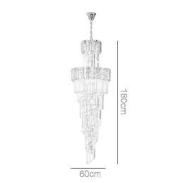 Lampă suspendată din cristal auriu Plafoniera decorativă de lux 60*H180cm