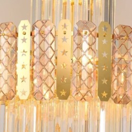 Lampă suspendată din cristal auriu Plafoniera decorativă de lux 60*H180cm