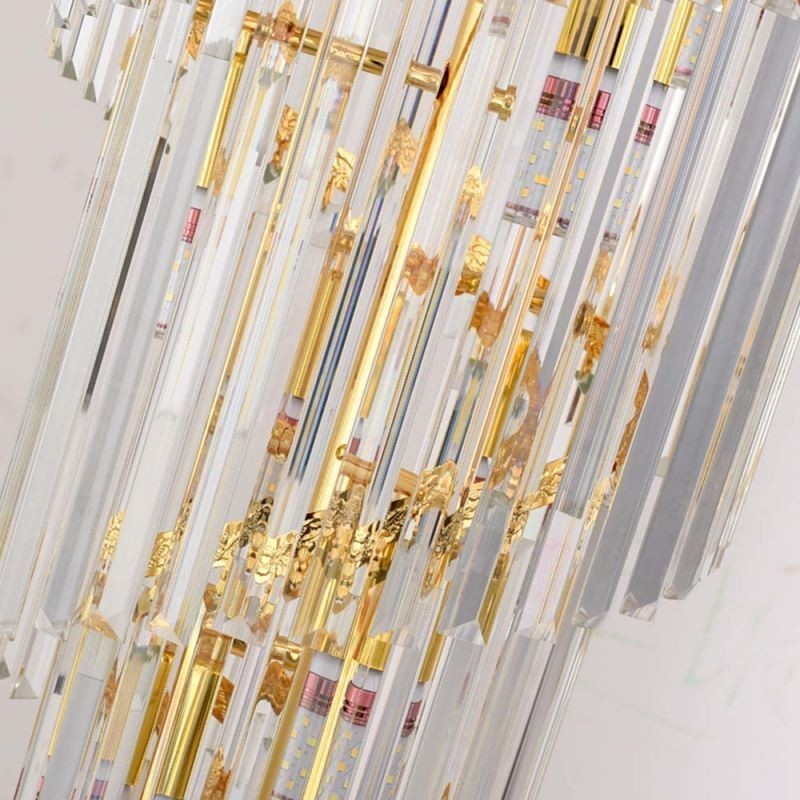 Lampă suspendată din cristal auriu Plafoniera decorativă de lux 60*H180cm