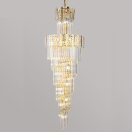 Lampă suspendată din cristal auriu Plafoniera decorativă de lux 60*H180cm