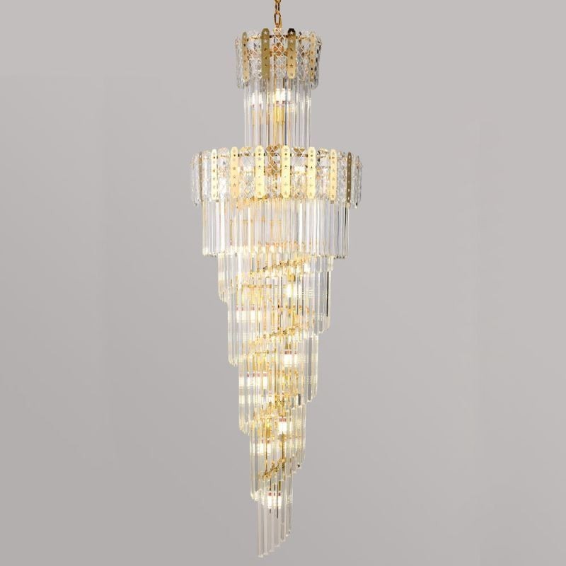Lampă suspendată din cristal auriu Plafoniera decorativă de lux 60*H180cm
