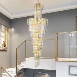 Lampă suspendată din cristal auriu Plafoniera decorativă de lux 60*H180cm