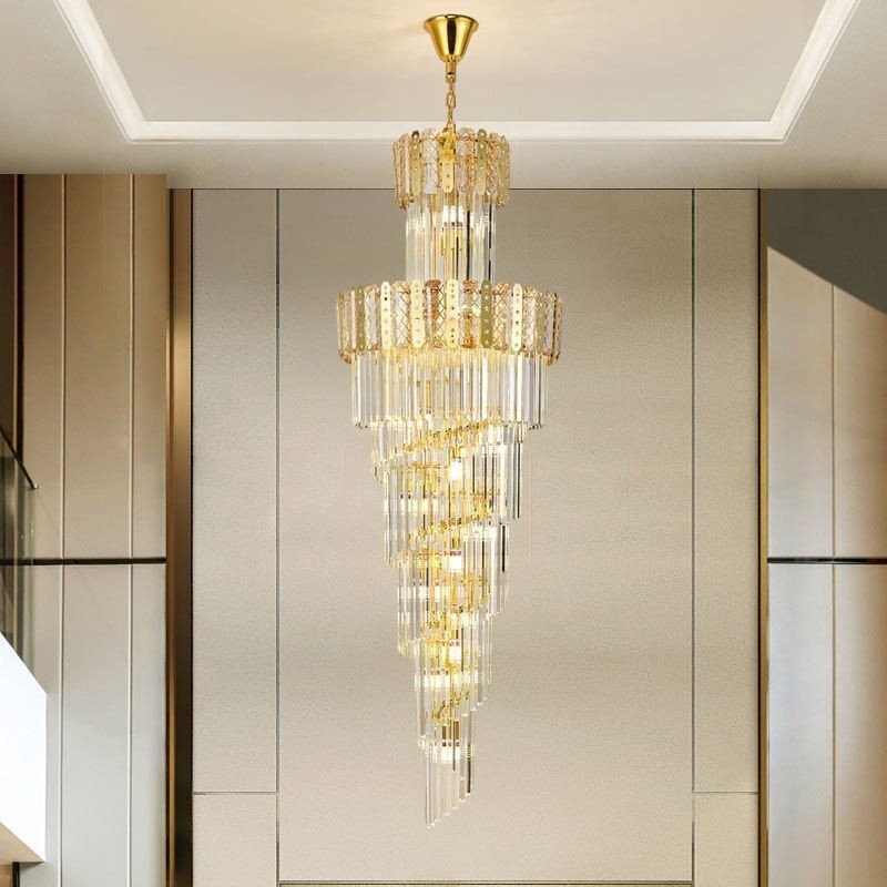 Lampă suspendată din cristal auriu Plafoniera decorativă de lux 60*H180cm