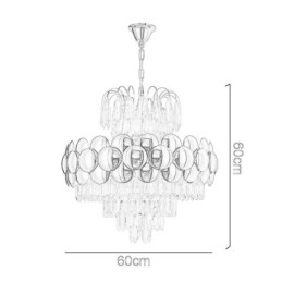 Plafoniera cu pandantiv din cristal galvanizat cu Aur Plafoniera decorativă de lux 60cm