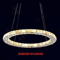 Pendantavan Cristal Lămpi Corpuri Moderne Chihlimbar K9 Inel Rotund Cristal 30CM