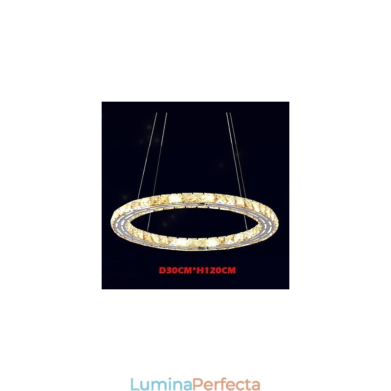 Pendantavan Cristal Lămpi Corpuri Moderne Chihlimbar K9 Inel Rotund Cristal 30CM