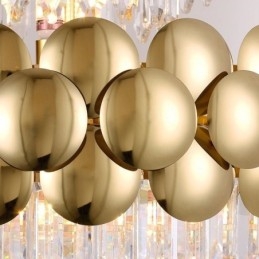 Plafoniera cu pandantiv din cristal galvanizat cu Aur Plafoniera decorativă de lux 60cm