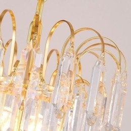 Plafoniera cu pandantiv din cristal galvanizat cu Aur Plafoniera decorativă de lux 60cm